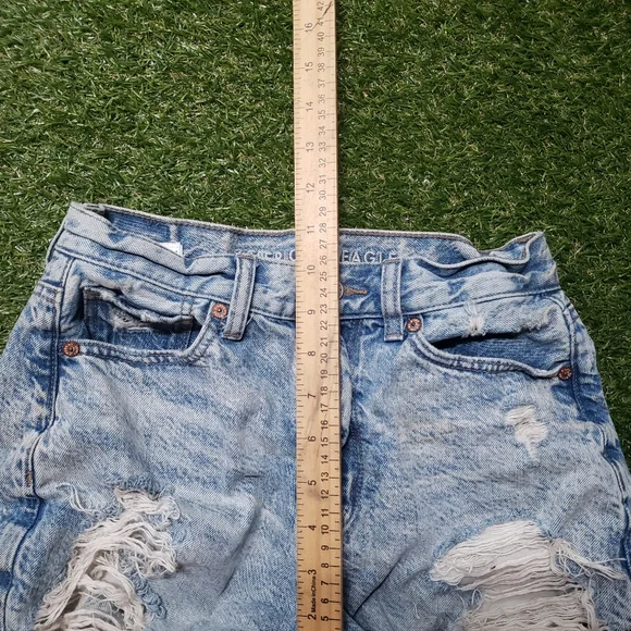 American and Eagle Denim Blue Mom Short size 0 distressed 4858 - Picture 11 of 11